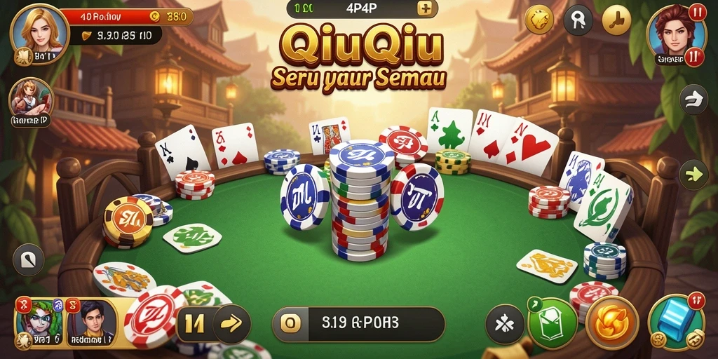 Tampilan gameplay seru dari 4P4P yang penuh strategi QiuQiu.