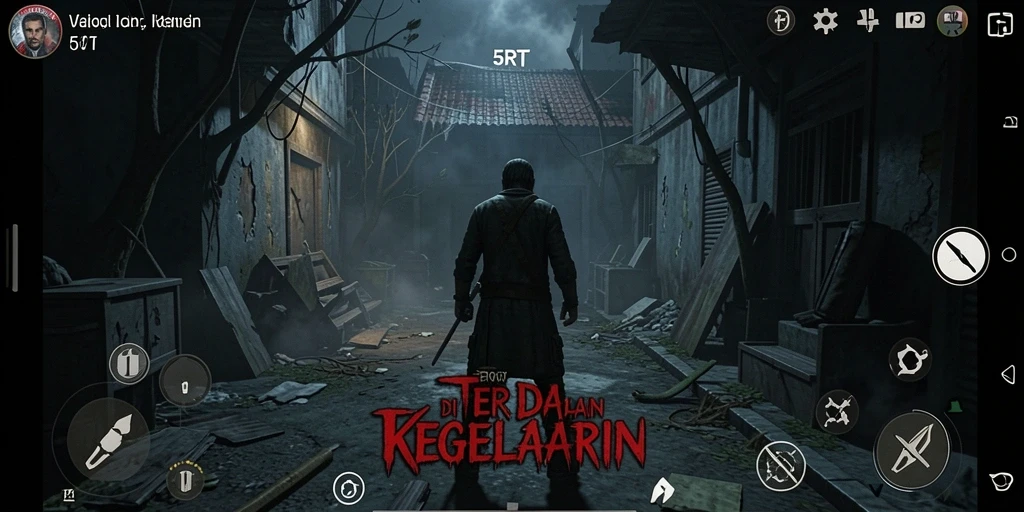 Tampilan gameplay yang seram di 5RT dengan suasana mencekam.