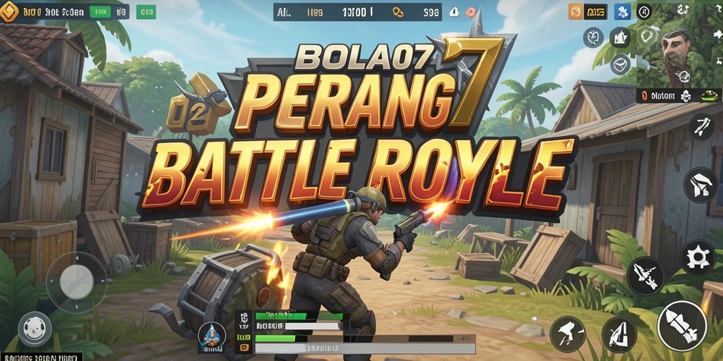 Tampilan seru gameplay BOLA07 dalam pertempuran Battle Royale.