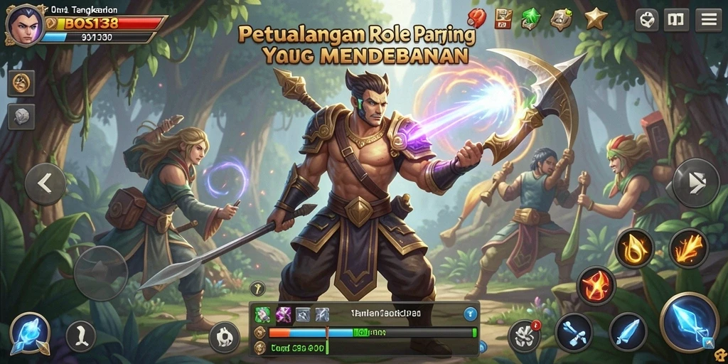 Screenshot BOS138 menampilkan aksi seru di dunia fantasy ARPG.