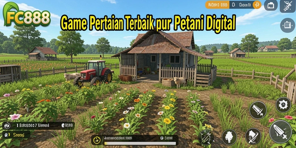Screenshot gameplay FC888 dengan aktivitas bertani yang seru.