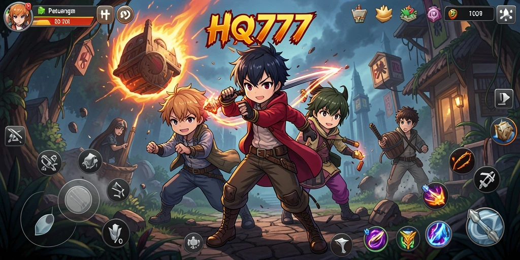 Gameplay seru di HQ777 dengan karakter Anime yang hidup.