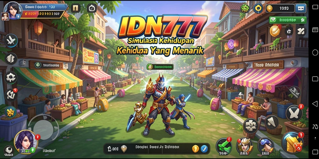 Tampilan utama gameplay IDN777 yang menampilkan simulasi kehidupan yang seru.