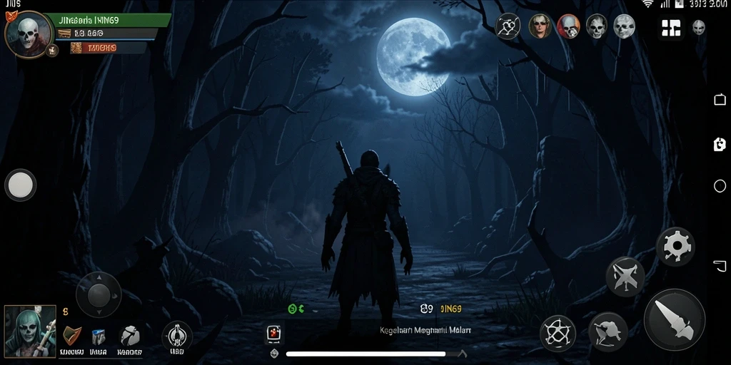 Screenshot JIN69 menampilkan suasana kegelapan yang mencekam.