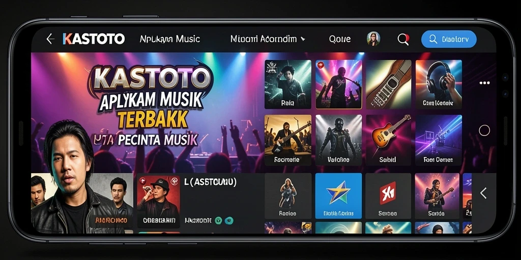 Tampilan gameplay KASTOTO yang menarik dengan pilihan lagu bervariasi.