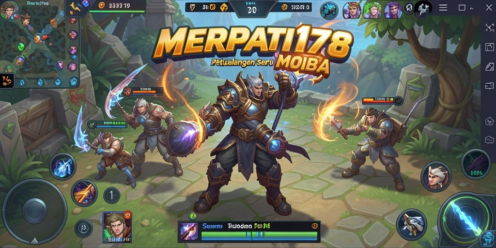 Tangkapan layar gameplay seru MERPATI178 di pertempuran MOBA.