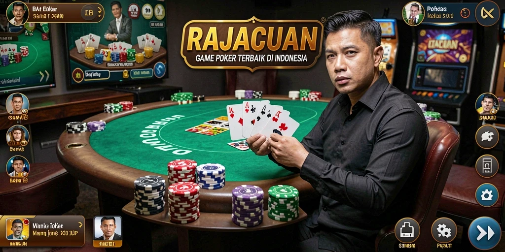 Tampilan menarik dari permainan Poker di RAJACUAN.