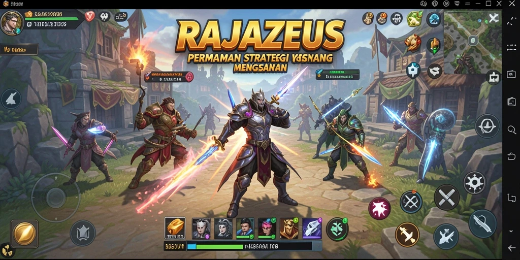Tampilan menarik dari gameplay dalam RAJAZEUS, menunjukkan strategi yang mendebarkan.
