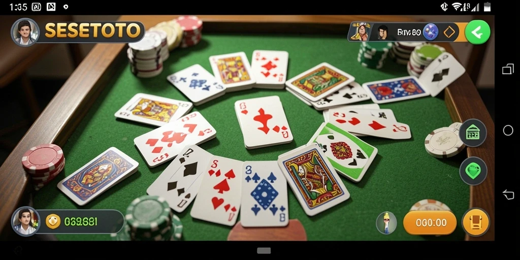 Tampilan gameplay SESETOTO yang menarik dan interaktif saat bermain Gaple.